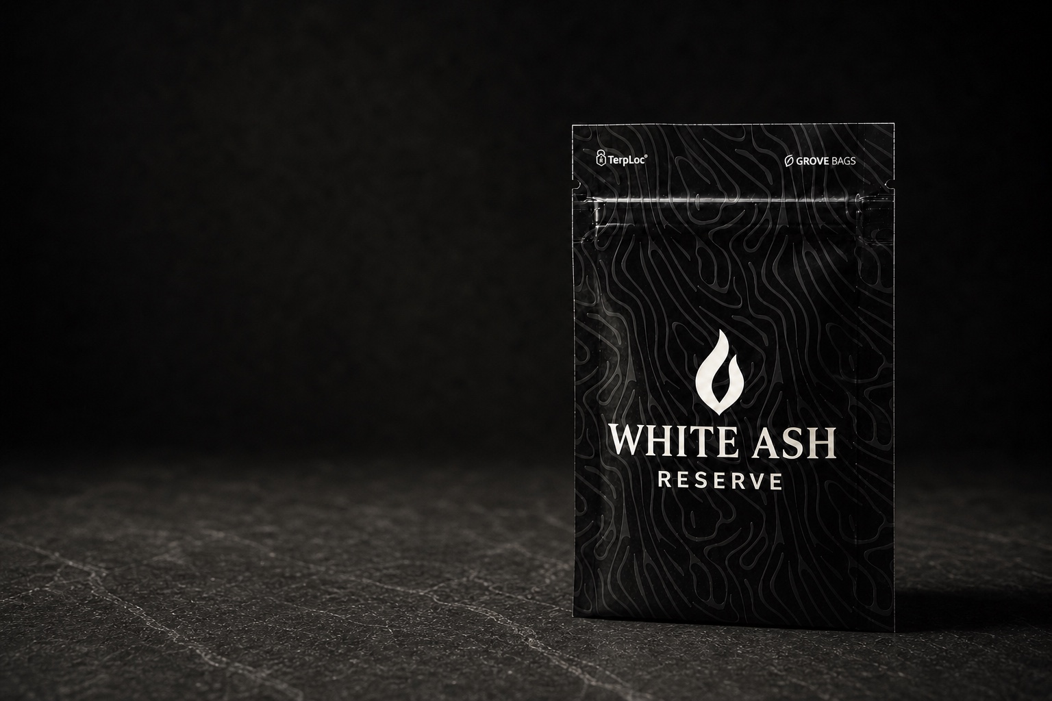White Ash Reserve Grove Bag on charcoal stone